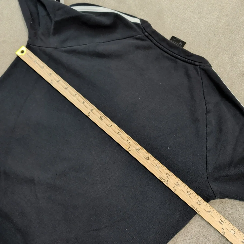 Adidas Y2K Sporty Crewneck Sweatshirt Medium Black 3-Stripe Streetwear